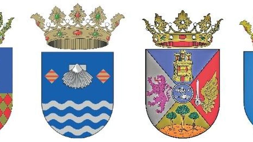 Escudos oficiales de Rafelcofer, Beniflà, Villena y Parcent