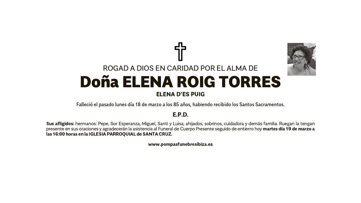 Esquela Elena Roig Torres