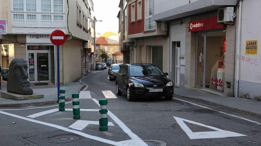 La calle Barqueiras, donde se produjo el atraco a punta de navaja. // Muñiz