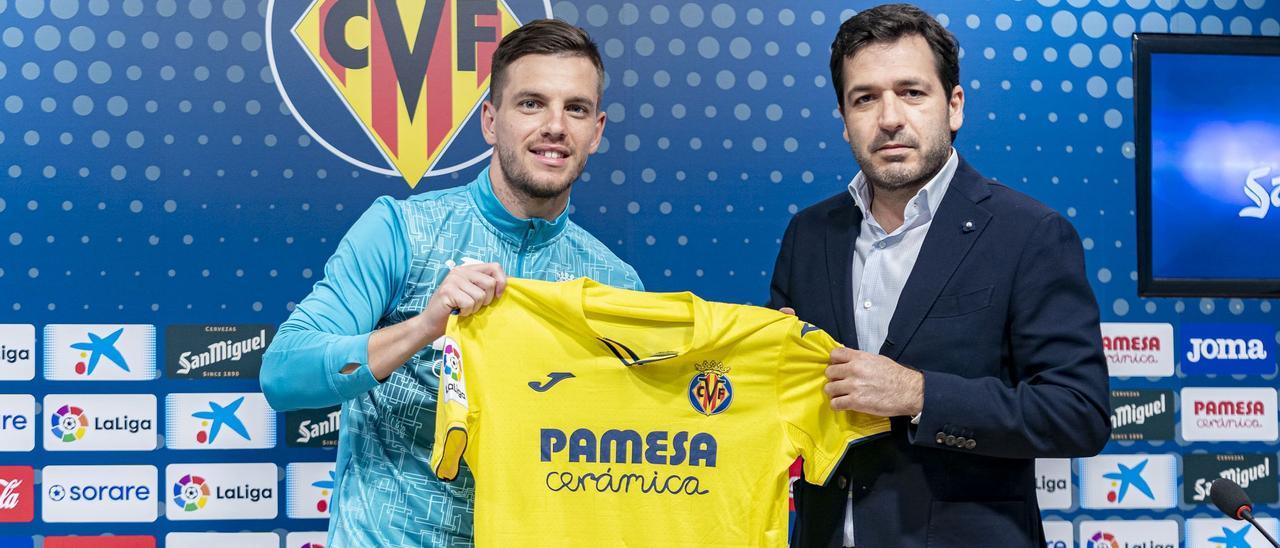 Giovani Lo Celso, durante su presentación con el Villarreal CF de este viernes.