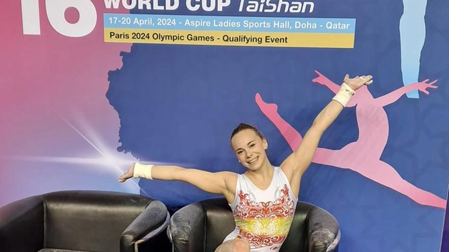 Laura Casabuena, feliz, durante su participación en el torneo de clasificación para los Juegos