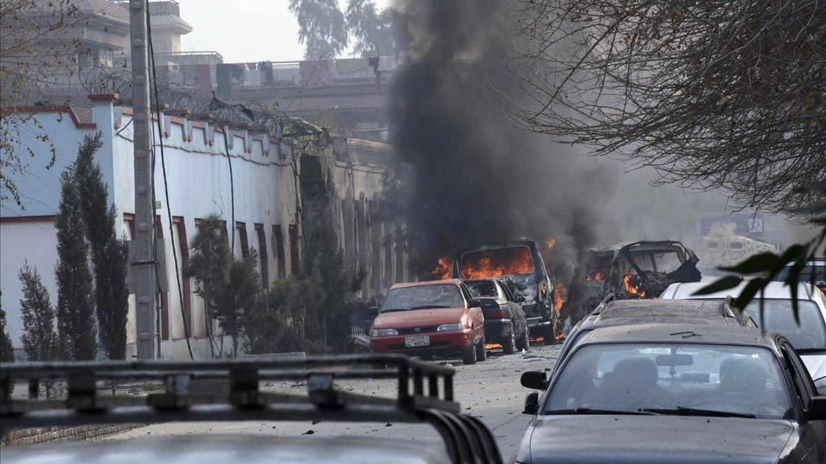 mbenach41761140 vehicles burn after a deadly suicide attack in jalalabad  ea180124122722