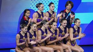 El equipo español de natación sincronizada, medalla de bronce.