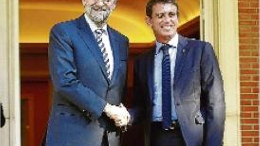 Mariano Rajoy i Manuel Valls, ahir a la Moncloa