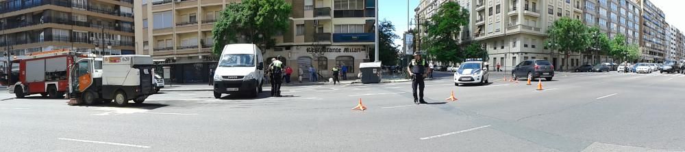 Cuatro heridos en un accidente en la avenida del Cid de Valencia