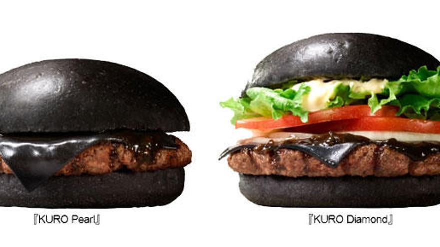 La peculiar hamburguesa negra.