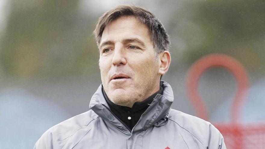 Eduardo Berizzo, durante un entrenamiento. // Ricardo Grobas