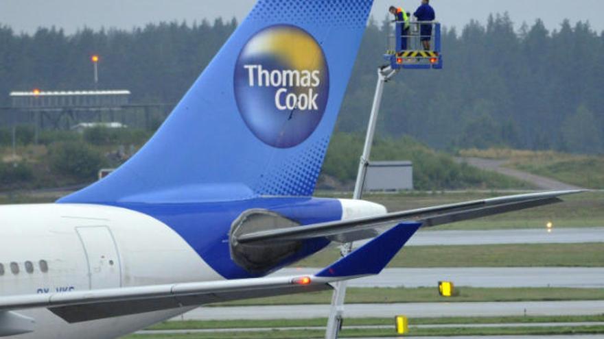 Un Airbus 330 de la división aeronáutica de la compañía británica Thomas Cook.