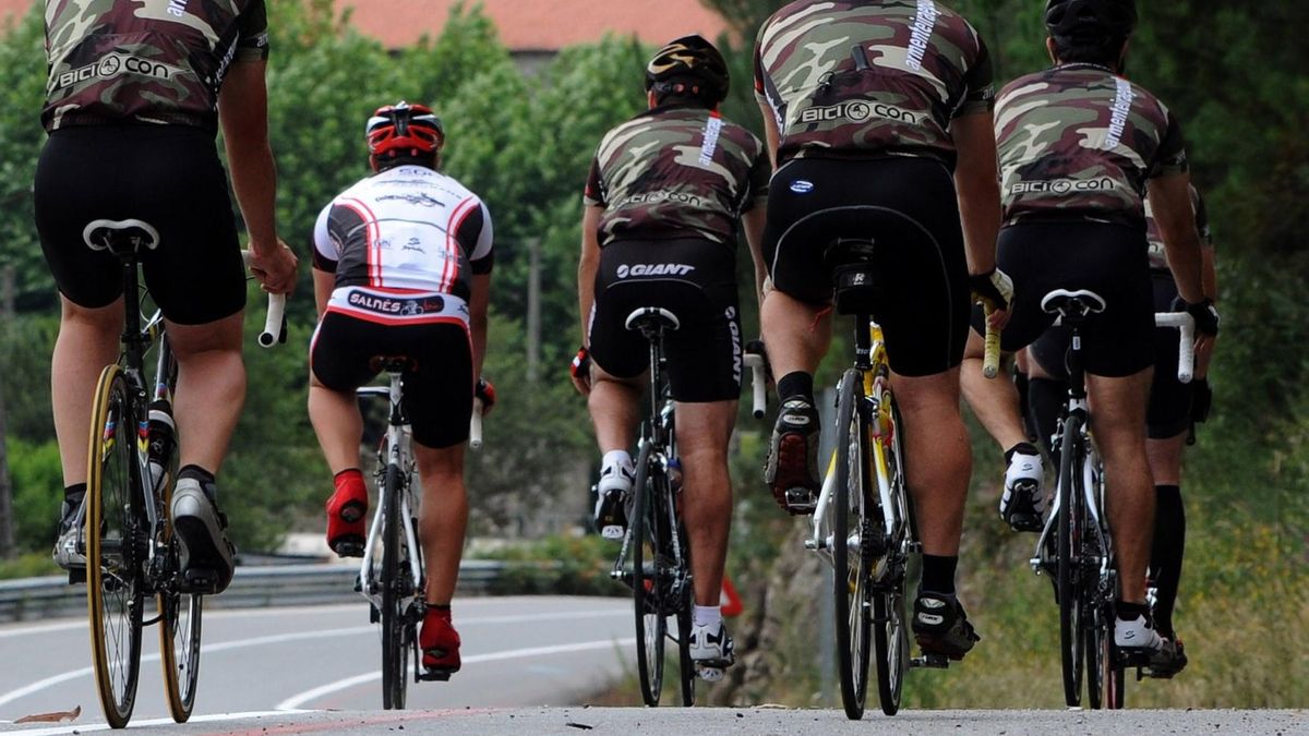 Cicloturistas durante una marcha.