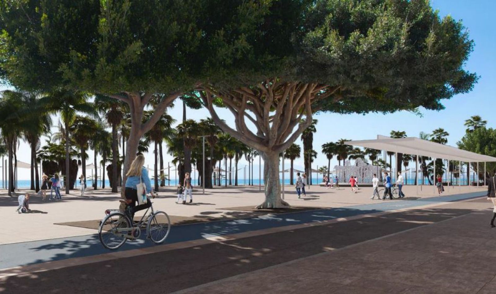 Infografía municipal del nuevo paseo, con la vía de servicio. | A.V.