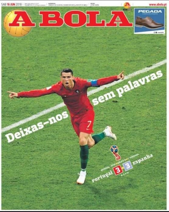 Portada A BOLA sábado 16 de julio de 2018