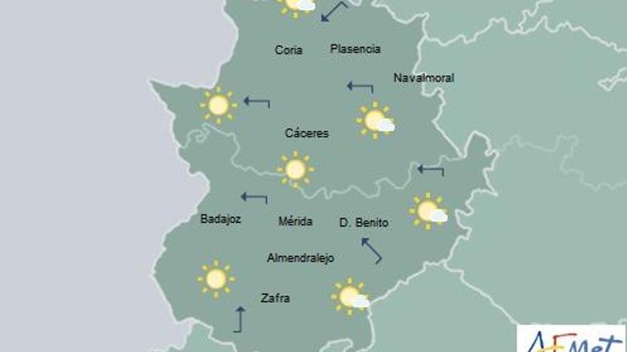 Extremadura arranca la semana con cielos despejados y temperaturas sin grandes cambios