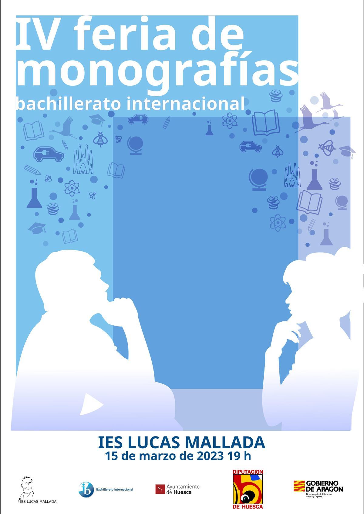 Cartel de la IV Feria de Monografías del IES Lucas Mallada.