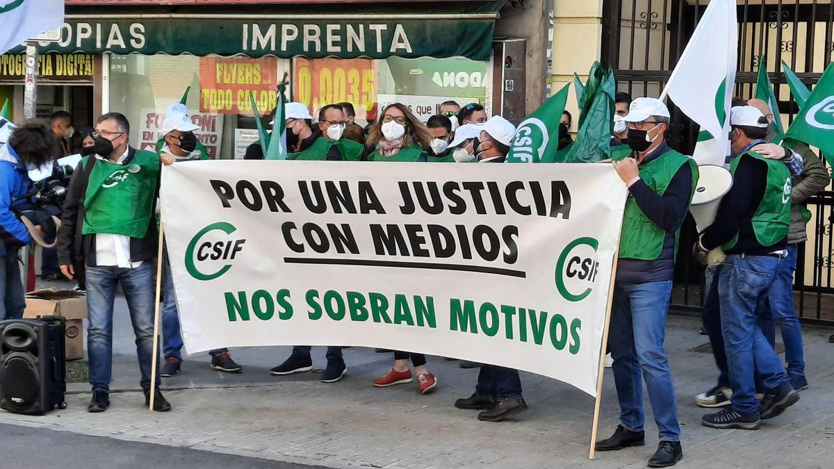 Una protesta del sindicato CSIF.