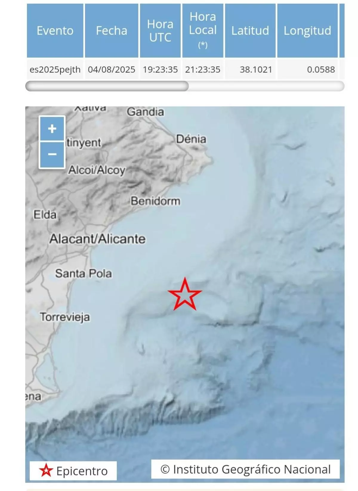 Detectados tres seísmos en la provincia de Alicante: en la costa de Torrevieja, Santa Pola y Guardamar del Segura