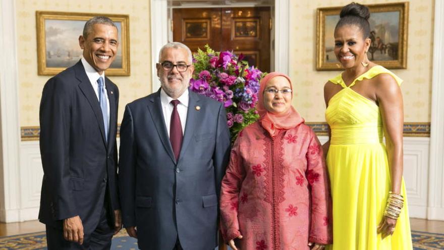 Benkirán y su esposa, en una visita a la Casa Blanca en 2014.