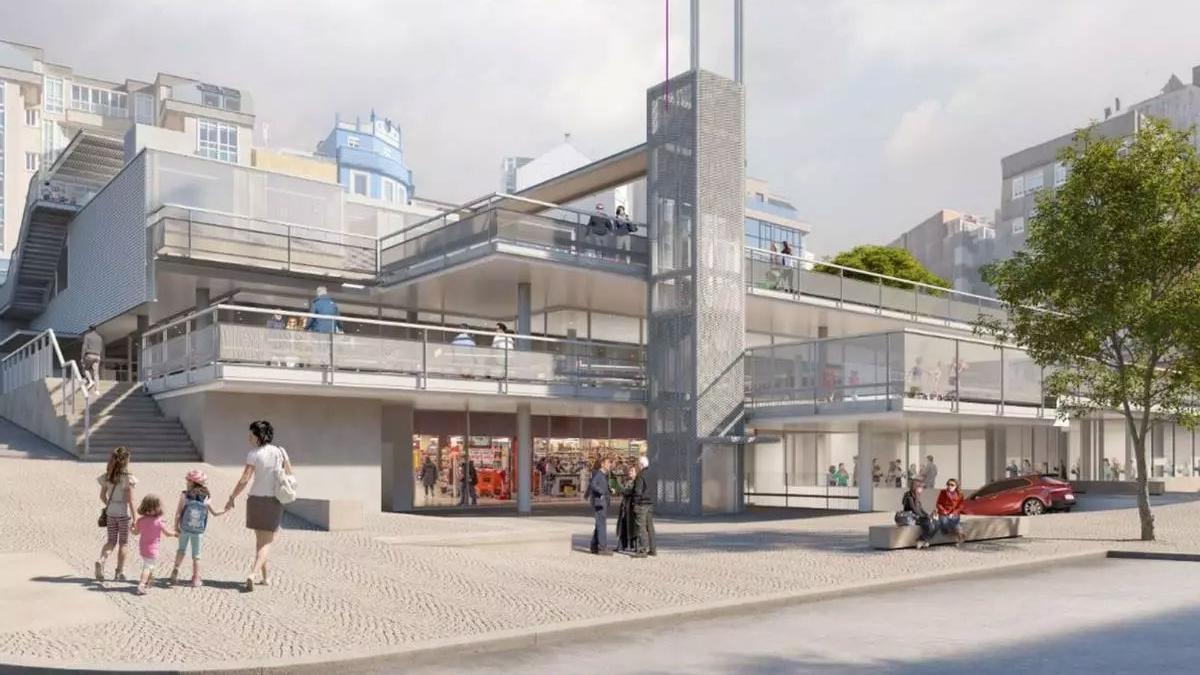 Imagen virtual del mercado de Monte Alto tras la reforma.