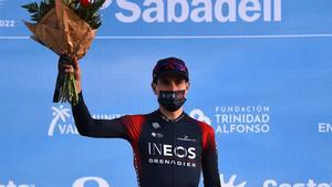 Carlos Rodríguez celebrando su tercer puesto en Valencia