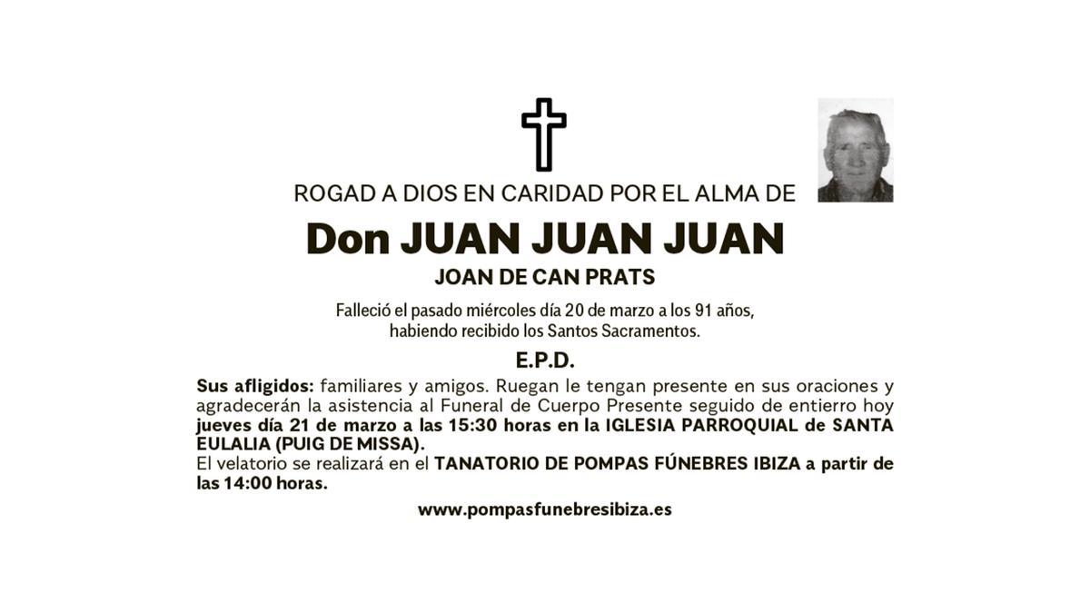 Esquela Juan Juan Juan