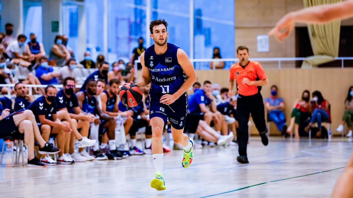 Sergi García, en un partido de pretemporada con el Andorra