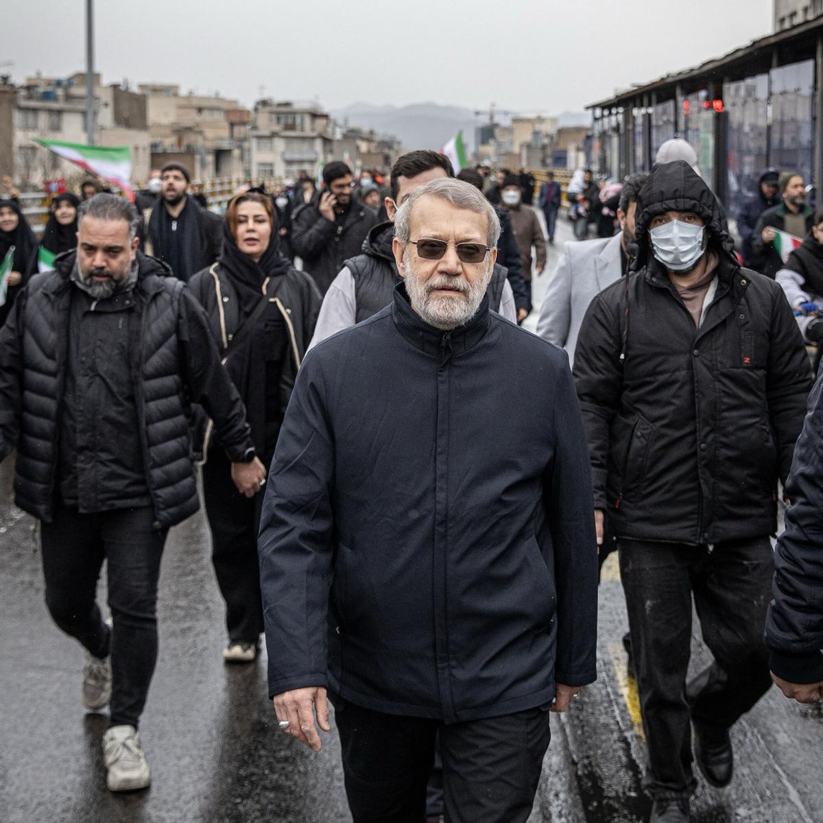 TEHERÁN, 13/03/2026.- El secretario del Consejo Supremo de Seguridad Nacional de Irán, Ali Larijani, participa en una manifestación por el Día de Al Quds, que se hace cada año el último viernes de Ramadán -mes sagrado del Islam-, en Teherán. EFE/ @alilarijani_ir - SOLO USO EDITORIAL/SOLO DISPONIBLE PARA ILUSTRAR LA NOTICIA QUE ACOMPAÑA (CRÉDITO OBLIGATORIO) -. - SOLO USO EDITORIAL/SOLO DISPONIBLE PARA ILUSTRAR LA NOTICIA QUE ACOMPAÑA (CRÉDITO OBLIGATORIO) -