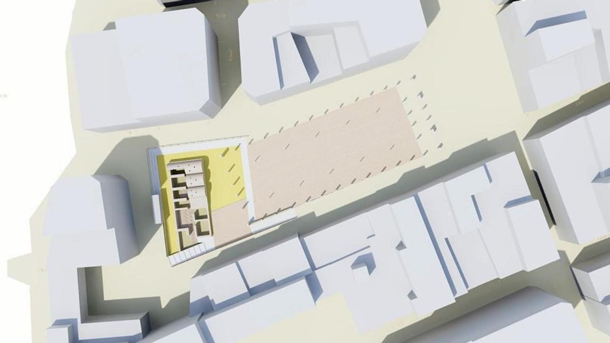 La planta del futuro mercado gastronómico de Elche y de los Baños Árabes