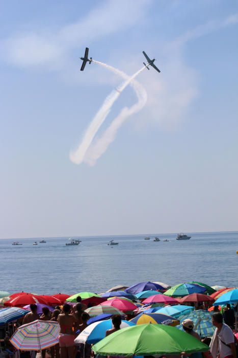 Cazas turcos, el F18 del Ejército del Aire, Vampir, Bucker, las unidades del Aeroclub de Málaga, la Patrulla Plus Ultra, el helicóptero del Cuerpo Nacional de Policía, una unidad de Jorge Macías, los Canadair o la Patrulla Aspa vuelan este domingo