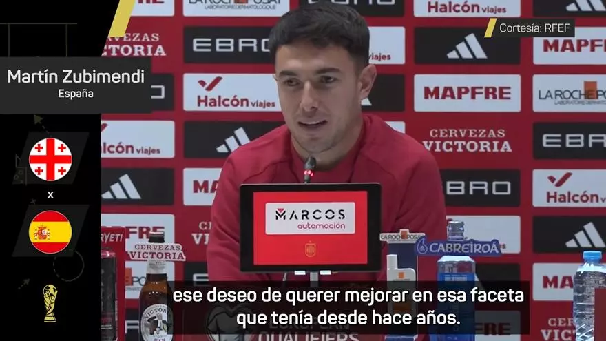 Zubimendi, sobre la eficacia goleadora de Mikel Merino: "No es suerte porque lo ha entrenado"
