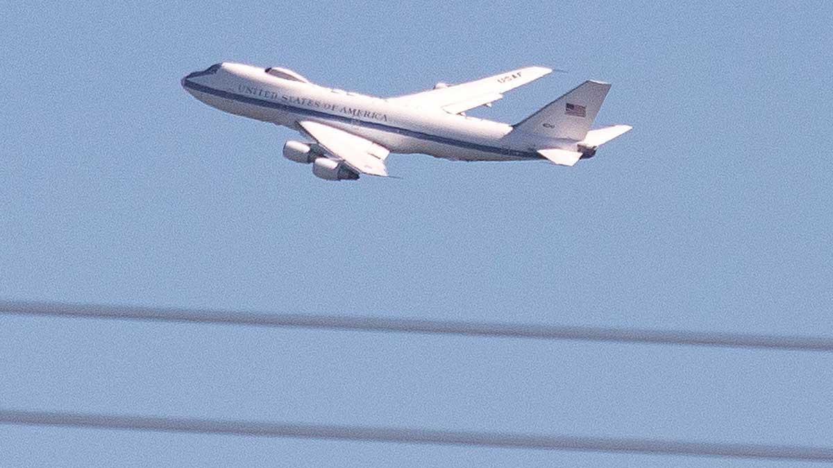 Un Boeing E-48 'Doomsday Plane' despega de la base de Andrews, en Maryland