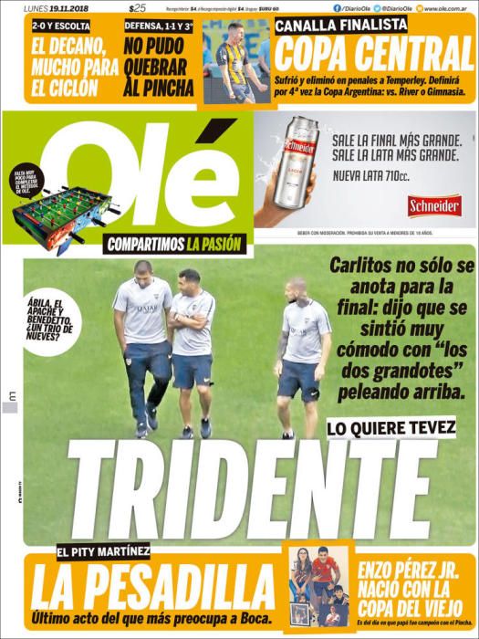 Portada OLÉ lunes 19 noviembre 2018