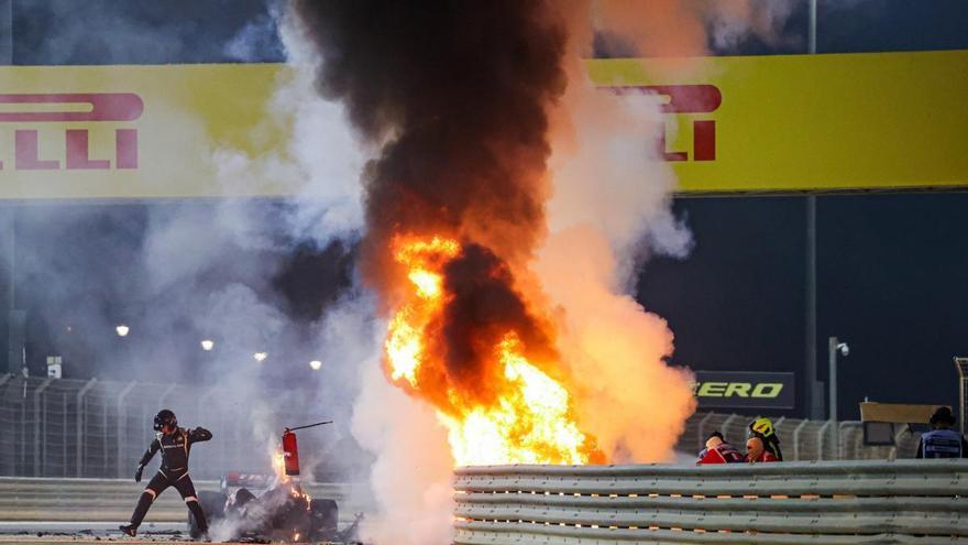 Grosjean roza la tragedia en Bahrein