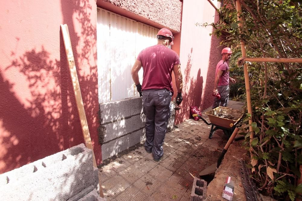 Inicio de las obras de tapiado de Las Chumberas.