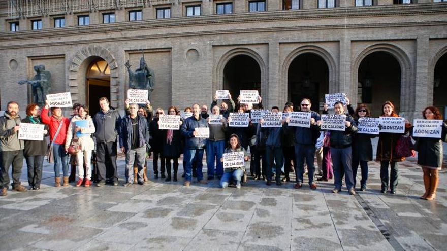 Protesta de los empleados para pedir mejoras