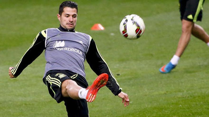 El canario Vítolo, futbolista del Sevilla, en el entrenamiento.