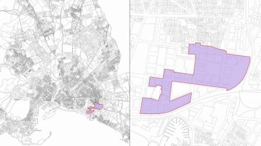 En la imagen, la zona del Nou Llevant afectada por la modificación.