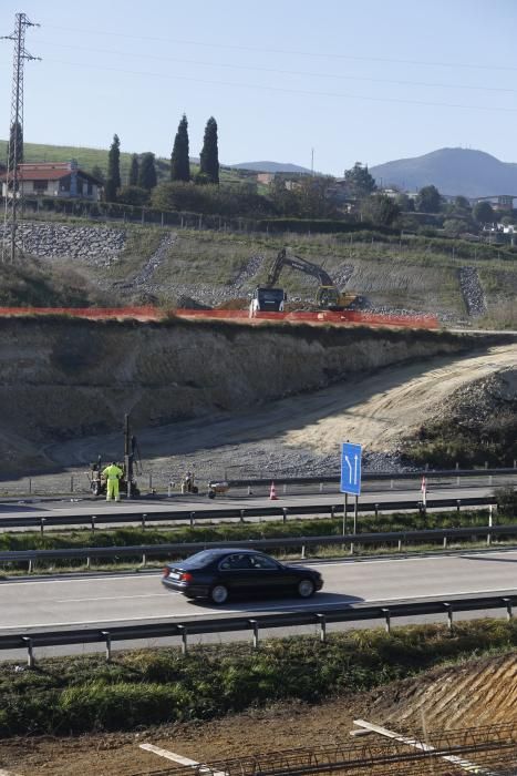 Visita a las obras del enlace de la autopista Y con el PEPA