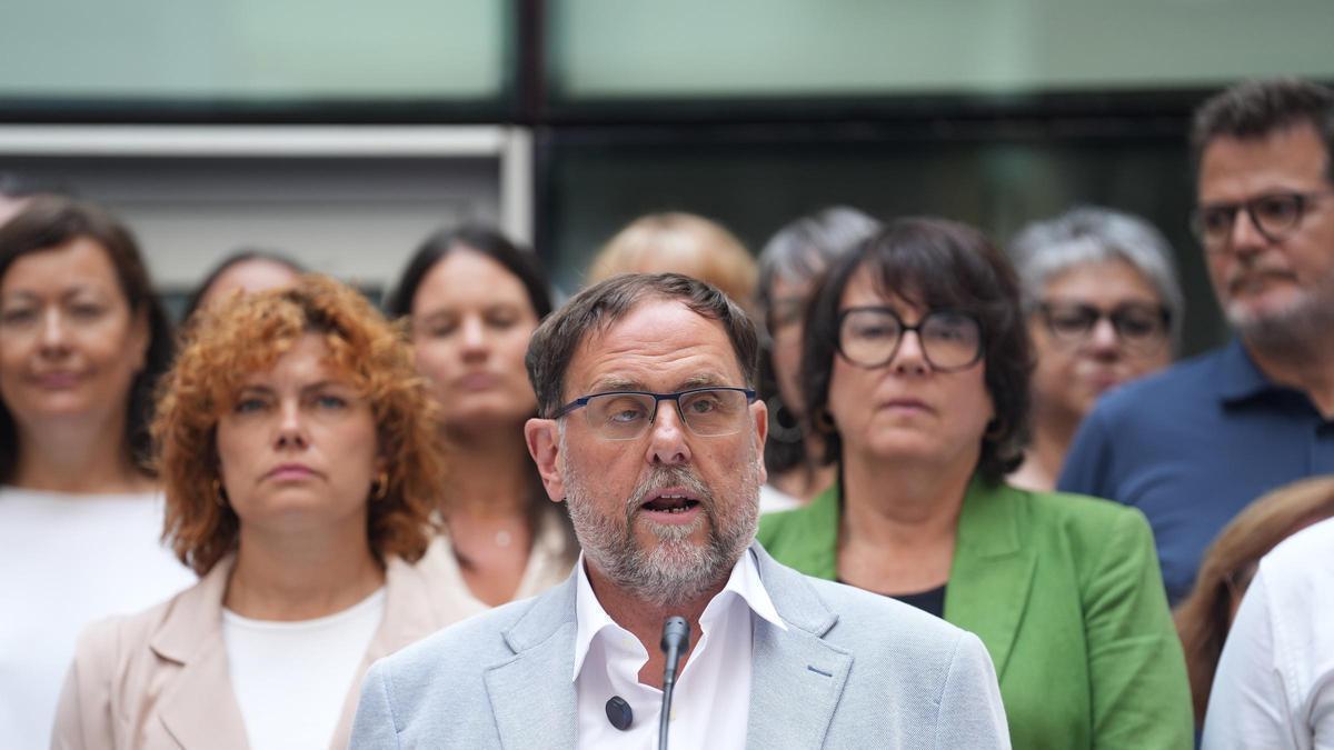 El líder de ERC, Oriol Junqueras, valorando el fallo europeo sobre la amnistía.