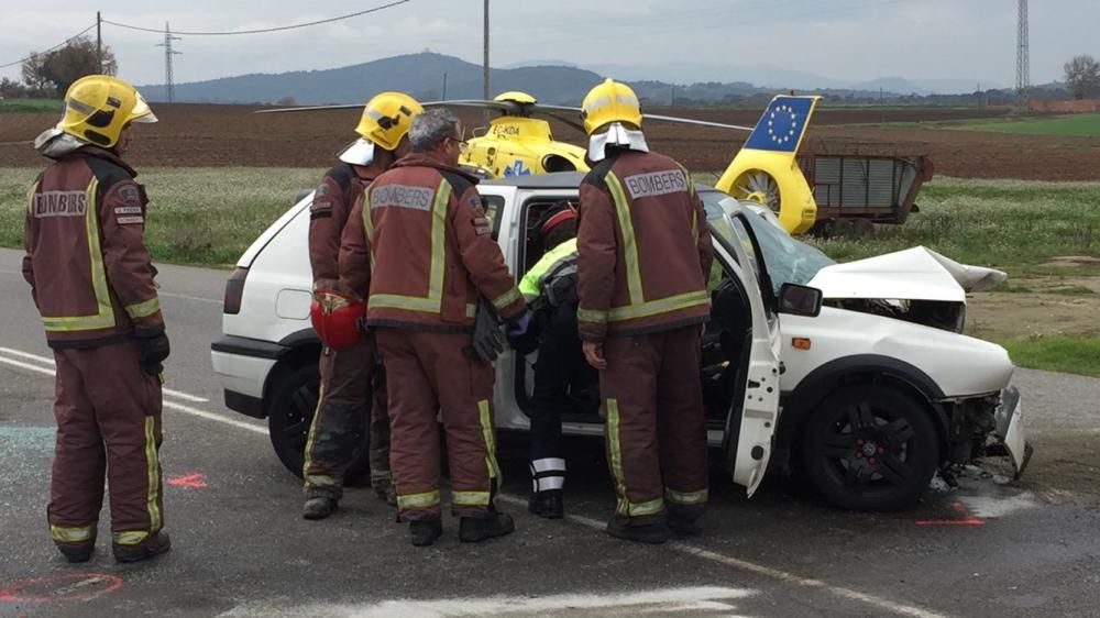 Accident greu a Vidreres