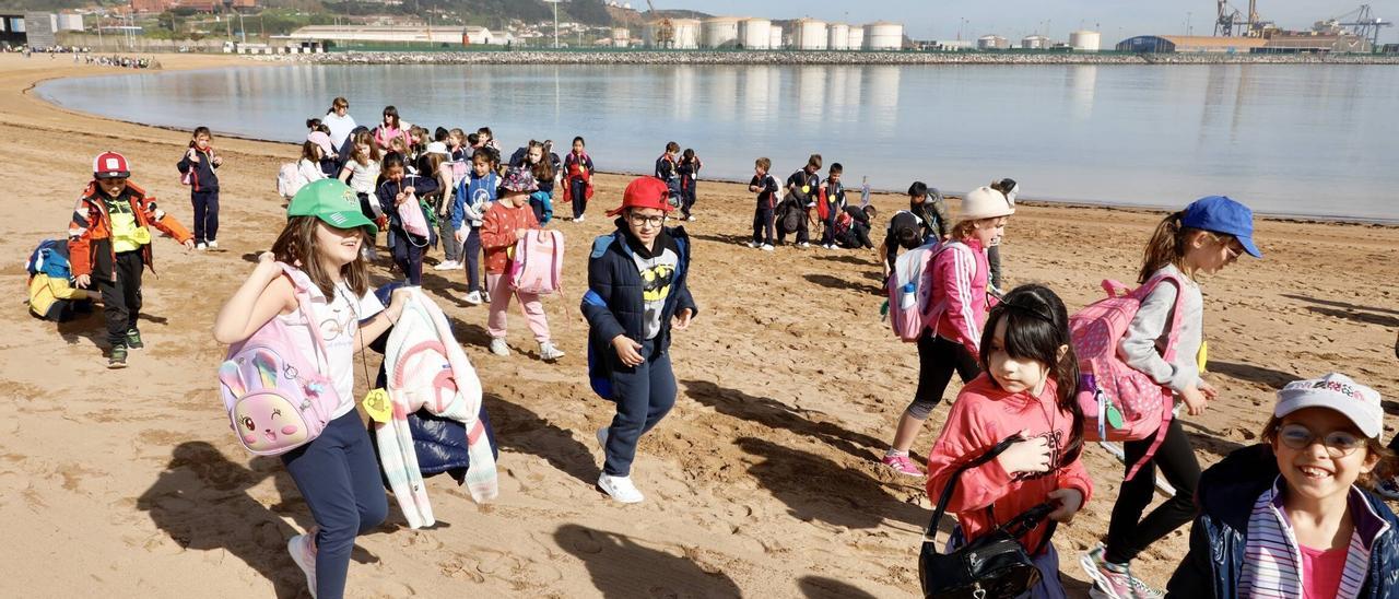 Alumnos de 24 colegios culminan el proyecto "SwinSafe" en la playa del Arbeyal