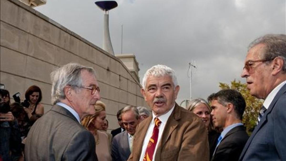 Xavier Trias con el alcalde olímpico Pasqual Maragall el 17 de octiubre del 2011 en el aniversario de la designación de Barcelona 92