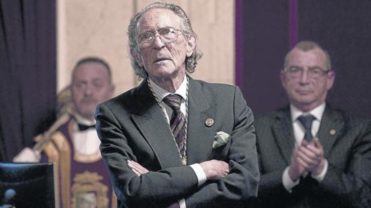 Antonio Gala, durante el homenaje que recibió el jueves en el Ayuntamiento de Málaga.