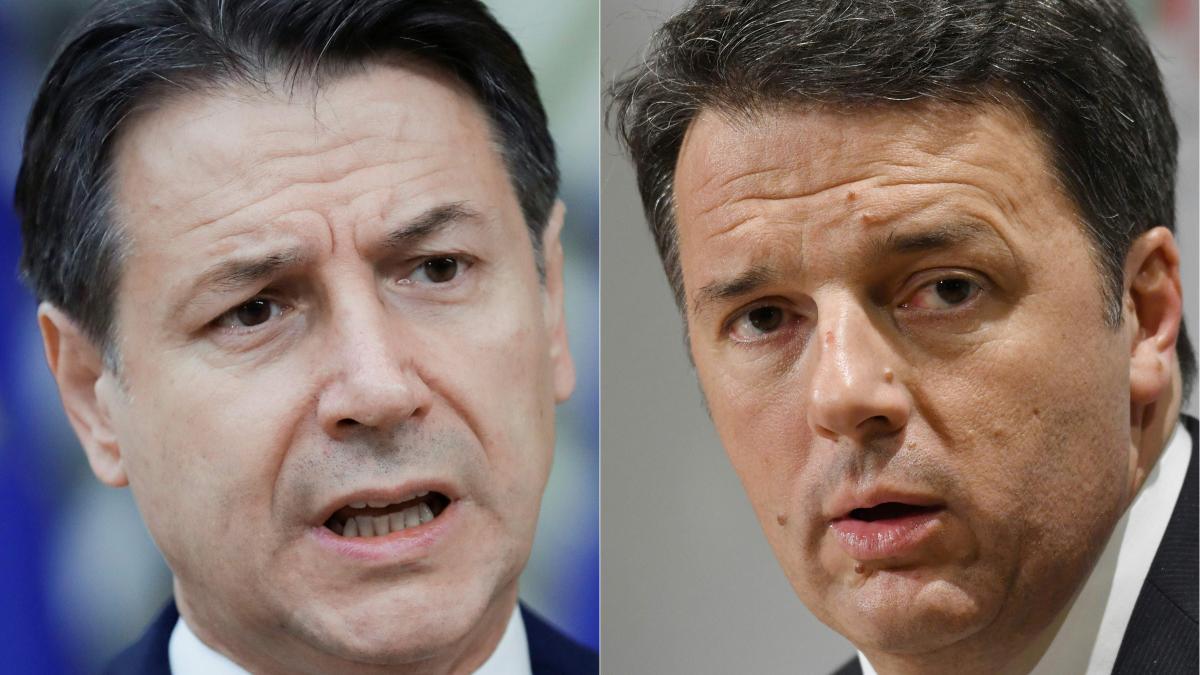 Giuseppe Conte y Matteo Renzi.