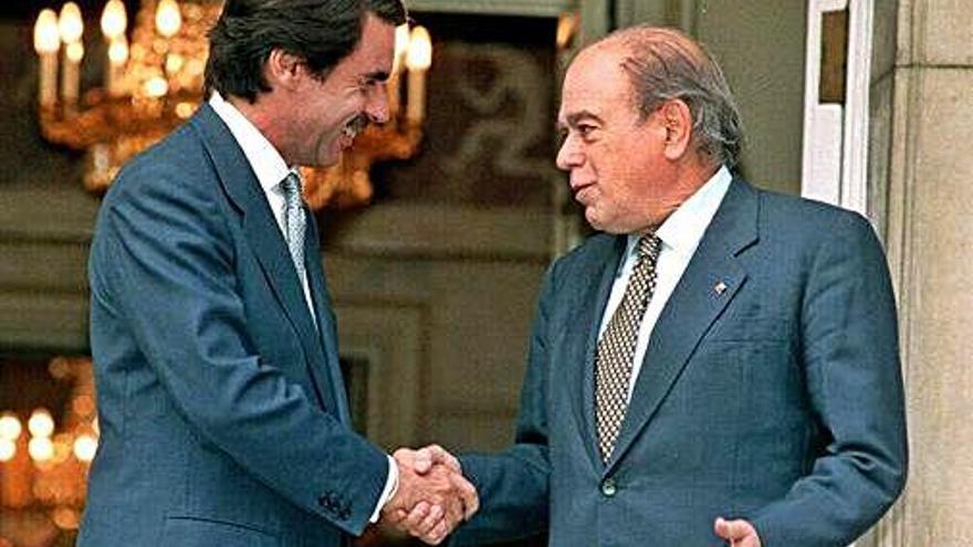 Imatge de Jordi Pujol i José Maria Aznar l&#039;any 1998.