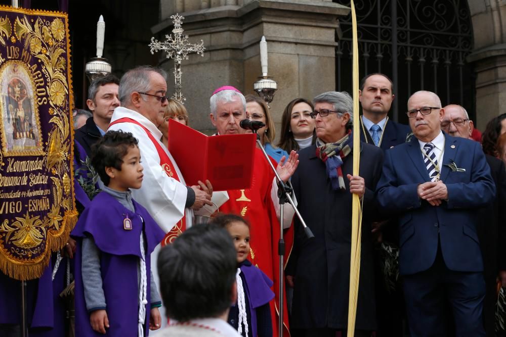 La imagen de La Borriquita a su paso por Porta do Sol. | R. Grobas