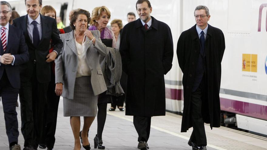 Rita Barberá en la inauguración del AVE València-Madrid