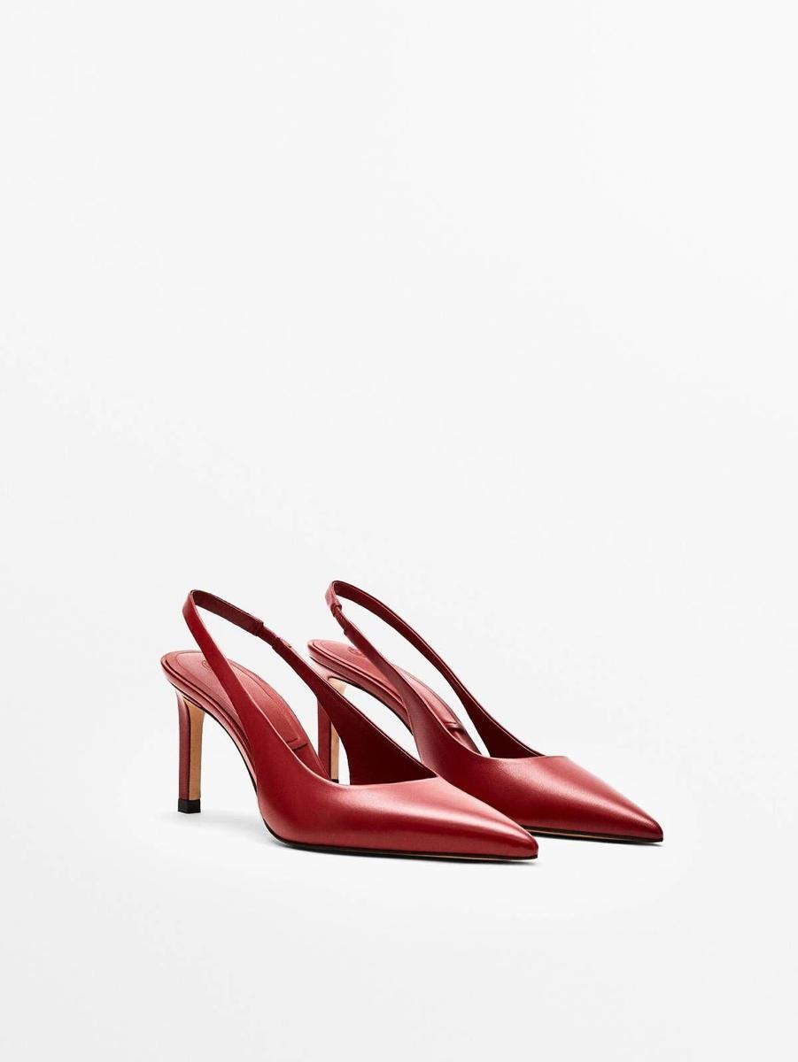 Zapatos rojos destalonados de Massimo Dutti