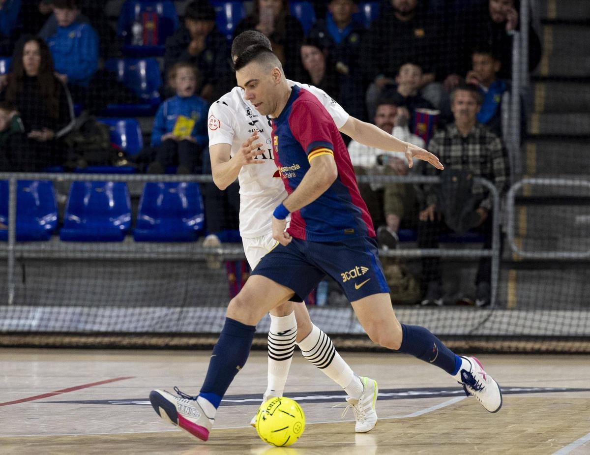 Sergio Lozano, durante el partido contra Valdepeñas