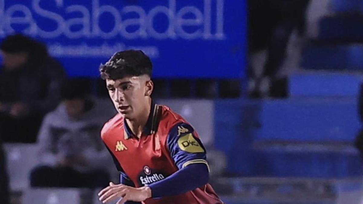 Samu, durante el partido contra el Sabadell. |  Fernando Fernández