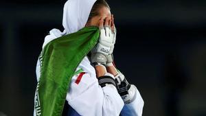 FILE PHOTO: 2016 Rio Olympics - Taekwondo - Women’s -57kg Bronze Medal Finals - Carioca Arena 3 - Rio de Janeiro, Brazil - 18/08/2016. Kimia Alizadeh Zenoorin (IRI) of Iran celebrates.  REUTERS/Peter Cziborra (BRAZIL  - Tags: SPORT OLYMPICS SPORT TAEKWONDO) FOR EDITORIAL USE ONLY. NOT FOR SALE FOR MARKETING OR ADVERTISING CAMPAIGNS/File Photo