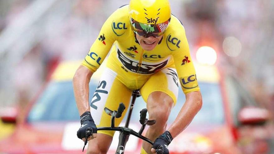 Chris Froome, ayer, en la contrarreloj disputada en Marsella.